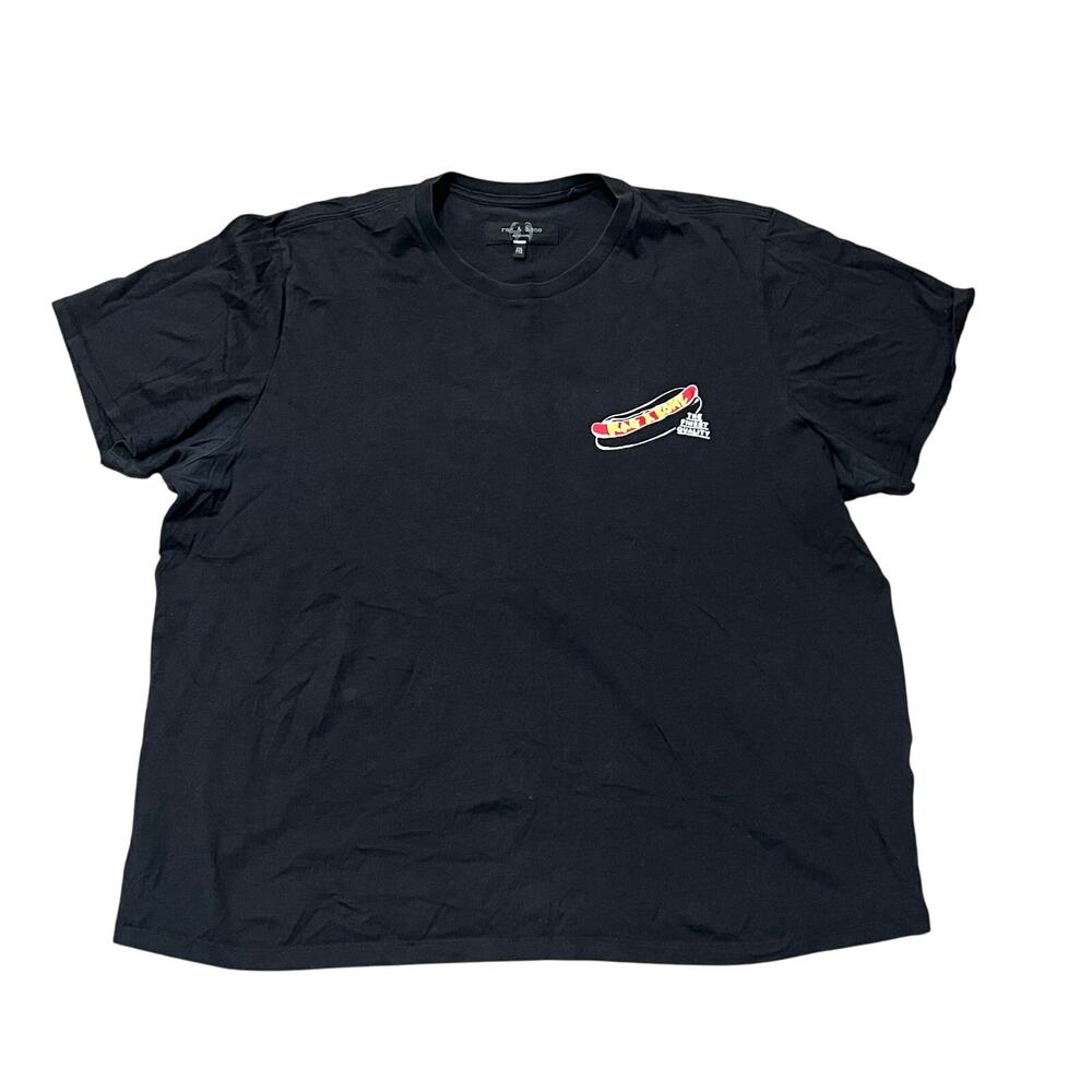 RAG & BONE Men's NY Hotdog Cotton Tee Size XXL In Black